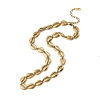 Ocean 304 Stainless Steel Cowrie Shell Shape Link Chain Necklaces for Women NJEW-K310-01G-3
