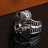 Steam Punk Style 316L Surgical Stainless Steel Skull Finger Rings SKUL-PW0005-07D-4