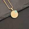 Stainless Steel Enamel Flat Round Pendant Rope Chain Necklaces for Women PW23033143045-1