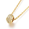 Brass Micro Pave Clear Cubic Zirconia Pendant Necklaces NJEW-A127-16G-1