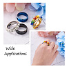 4Pcs 4 Colors Stainless Steel Grooved Finger Ring Settings STAS-TA0002-14B-16