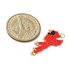 Glass Seed Beaded Bird Pendants PALLOY-MZ00920-01-2