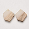 Transparent Resin & Wood Pendants X-RESI-S384-003A-C01-2