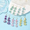 Dyed Natural Quartz Nugget Dangle Stud Earrings EJEW-JE05611-2