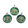 Synthetic Malachite Flat Round Pendants G-Q188-01P-03-1