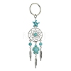 Alloy Woven Net/Web with Feather Pendant Keychain KEYC-JKC00590-01-1