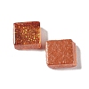 Square with Glitter Powder Mosaic Tiles Glass Cabochons DIY-P045-04-3