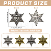4Pcs 4 Styles Vintage SHERIFF DEPUTY Alloy Star Brooches JEWB-FG0001-80-2
