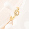 Brass Micro Pave Cubic Zirconia Finger Rings RJEW-C153-01G-02-3