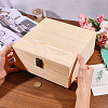Square Pine Wood Packing Boxes with Metal Clasps CON-WH0089-186-1-3