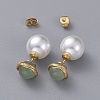 Natural Green Aventurine Ball Stud Earrings EJEW-JE03980-04-1