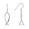 Rhodium Plated 925 Sterling Silver Earring Findings STER-F048-38P-2