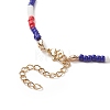 Independence Day Alloy Enamel Star Pendant Necklace with Glass Beaded Chains for Women NJEW-TA00056-6