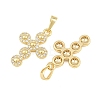 Brass Micro Pave Clear Cubic Zirconia Pendants CU-CBA48B8-01G-C-2