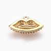 Brass Micro Pave Cubic Zirconia Pendants ZIRC-F089-06G-2