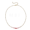 Dyed Natural Malaysia Jade Faceted Rondelle Beaded 304 Stainless Steel Satellite Chain Necklaces for Women NJEW-JN05783-01-4