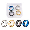 316L Titanium Steel Grooved Finger Ring Settings FIND-TA0001-13-12