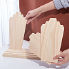 Bust Shaped Wood Jewelry Display Stands with 3-Slot Base ODIS-WH0038-69-3