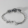 Vintage Alloy Ruby Rhinestone Rose Flower Link Bracelets WGBBDAC-01-5