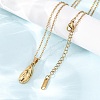 304 Stainless Steel Pendant Cable Chain Necklaces for Men Women NJEW-K308-03A-G-3