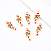 20Pcs Light Gold Alloy Enamel Pendants ENAM-YW0001-42-1