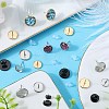 SUNNYCLUE 54Pcs 9 Style Flat Round 304 Stainless Steel Stud Earring Settings STAS-SC0006-66-4