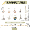 1 Set Acrylic Number Bead Knitting Row Counter Chains & Alloy Enamel Sheep & Woven Theme Charm Locking Stitch Markers HJEW-BC0001-37-2