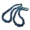 Dyed Natural Agate Cuboid Graduated Beaded Necklaces with Alloy Clasps NJEW-C113-01H-4