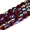 Transparent Electroplate Glass Beads Strands LS-EGLA-N023-6x8mm-A10-1