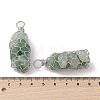 Rack Plating Copper Wire Wrapped Natural Green Aventurine Chip Big Pendants G-C130-01P-08-3