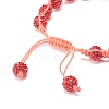 Sparkling Ball Rhinestone Braided Bead Bracelet for Women BJEW-JB07703-7