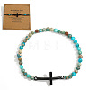 Cross Beaded Bracelet with Imperial Jasper for Men JT7568-3-1