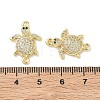 Brass Micro Pave Clear Cubic Zirconia Sea Animals Connector Charms KK-H280-01A-G-3