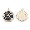 Brass Pave Clear Cubic Zirconia Pendants KK-N232-475-1