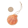 Electroplate Multicolor Sea Shell Pendant Decorations HJEW-JM04622-3
