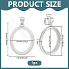 1Pc 925 Sterling Silver Pendants Cabochon Settings STER-BC0002-40-2