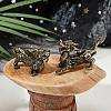 2 Pairs Brass PiXiu Figurine Display Decorations DJEW-FH0001-38-4