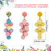 3 Pairs 3 Colors Candy Color Acrylic Cluster Dangle Stud Earrings EJEW-FI0001-18-2