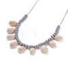 Natural Cowrie Shell Pendant Necklaces NJEW-JN02744-02-3