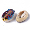 Printed Natural Cowrie Shell Beads X-SSHEL-R047-01-D04-3