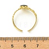 304 Stainless Steel & Natural Abalone Shell/Paua Shell Cuff Open Rings RJEW-JR01107-6