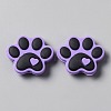 Dog Paw Print Food Grade Eco-Friendly Silicone Beads SIL-WH0008-45D-1