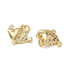 High Polished Ocean Brass Micro Pave Clear Cubic Zirconia Pendants CU-CBAF3CF-02M-01-2