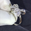 Bowknot Brass Micro Pave Clear Cubic Zirconia Finger Rings for Women FS-WGD928F-03-3