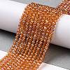 Electroplate Transparent Glass Beads Strands GLAA-H021-01B-FR02-3