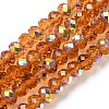 Electroplate Transparent Glass Beads Strands EGLA-A046-01B-13-1