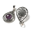 Natural Amethyst Pendants G-Q158-05P-12-2