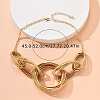 201 Stainless Steel Multi Ring Link Bib Necklaces for Women WG6B734-01-3