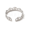 Non-Tarnish 304 Stainless Steel Crown Open Cuff Ring for Women LS-RJEW-E066-08P-3