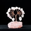 Natural Rose Quartz Chips Tree of Life Decorations PW-WG58129-01-1